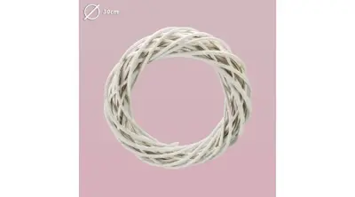 Venec pleten, bel, 30cm