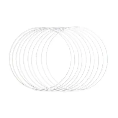 Obroči kovinski, 20 cm, beli, set 10