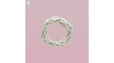 Venec pleten, bel, 15cm