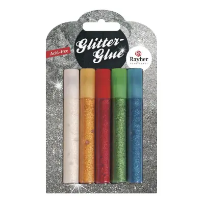 Bleščice v lepilu,osnovni-ultra fine bleščice, 10ml, set 5
