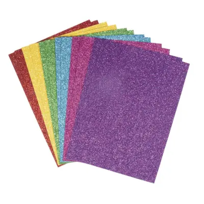 Samolepilni papir z bleščic. - Pisani, A5,130g/m2, set 12