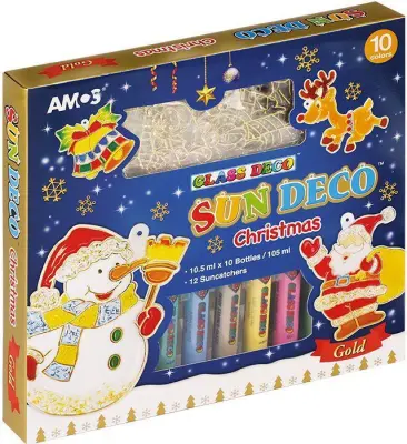 Set za izdelavo obešank Amos, Božični, 10 x 10,5 ml, 12 motivov