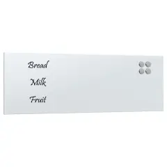 vidaXL Stenska magnetna tabla bela 80x30 cm kaljeno steklo