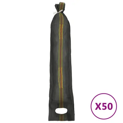 vidaXL Vreče za pesek 50 kosov temno zelene 103x25 cm HDPE