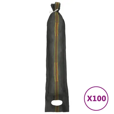 vidaXL Vreče za pesek 100 kosov temno zelene 103x25 cm HDPE