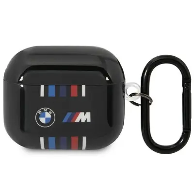 POKROV ZA ETUI BMW MULTIPLE COLOURED LINES ZA AIRPODS 3 GEN BLACK