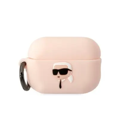 KARL LAGERFELD SILIKONSKI OVITEK KARL HEAD 3D ZA AIRPODS PRO 2 ROZA