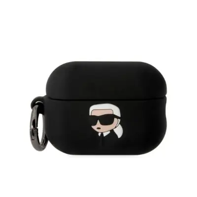 KARL LAGERFELD SILIKONSKI OVITEK KARL HEAD 3D ZA AIRPODS PRO 2 ČRN
