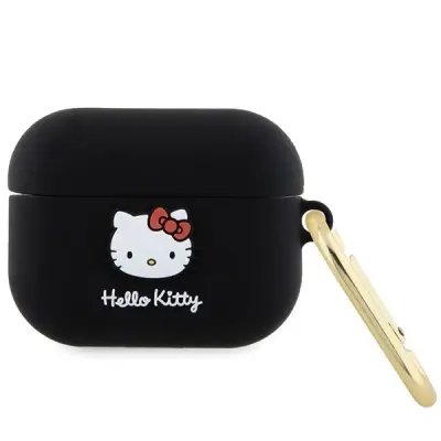 SILIKONSKI OVITEK HELLO KITTY 3D ZA AIRPODS PRO ČRN