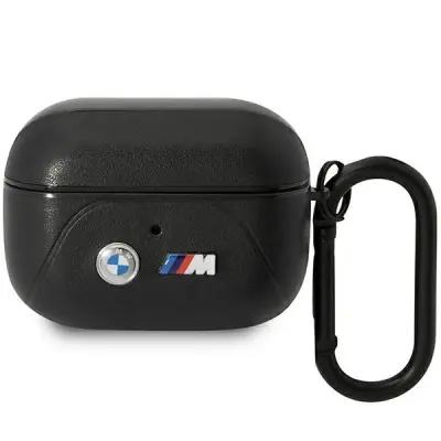 USNJENI OVITEK BMW CURVED LINE ZA AIRPODS PRO - ČRN OVITEK