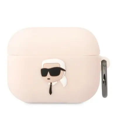 KARL LAGERFELD SILIKONSKI OVITEK KARL HEAD 3D ZA AIRPODS PRO ROZA