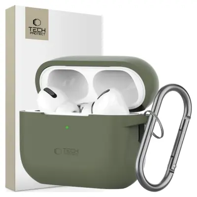 TECH-PROTECT SILIKONSKI OVITEK HOOK ZA APPLE AIRPODS PRO 1/2 OLIVE GREEN