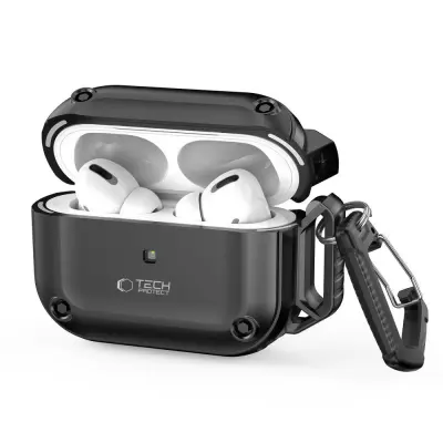 TECH-PROTECT ROUGH HOOK CASE ZA APPLE AIRPODS PRO 1/2 ČRNA