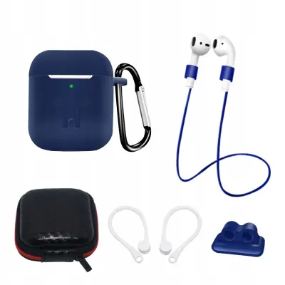 SILIKONSKI ETUI SET ZA AIRPODS 1/2 + KARABIN ETUI MODER