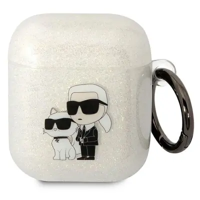 ETUI KARL LAGERFELD GLITTER KARL&CHOUPETTE NA AIRPODS 1/2 - PRZEZROCZYSTE