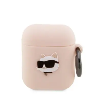 KARL LAGERFELD SILIKONSKI OVITEK 3D CHOUPETTE HEAD ZA AIRPODS 1/2 ROZA