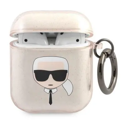 KARL LAGERFELD ETUI Z BLEŠČICAMI KARL'S HEAD ETUI ZA AIRPODS 1/2 ZLAT ETUI