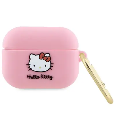 SILIKONSKI OVITEK HELLO KITTY 3D MAČJA GLAVA ZA AIRPODS PRO ROZA