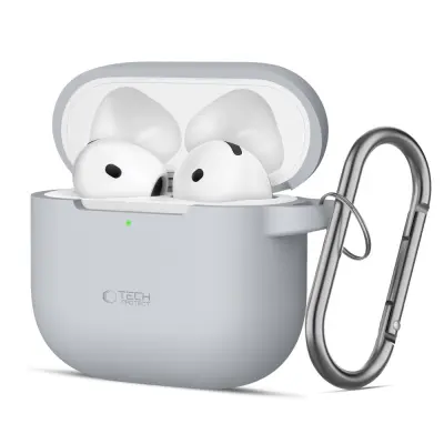 SILIKONSKI OVITEK TECH-PROTECT ZA AIRPODS 4 CASE HOOK CRAYON GREY