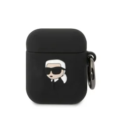 KARL LAGERFELD SILIKONSKI OVITEK KARL HEAD 3D ZA AIRPODS 1/2 ČRN