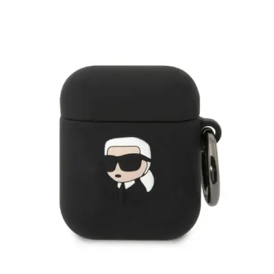 KARL LAGERFELD SILIKONSKI OVITEK KARL HEAD 3D ZA AIRPODS 1/2 ČRN