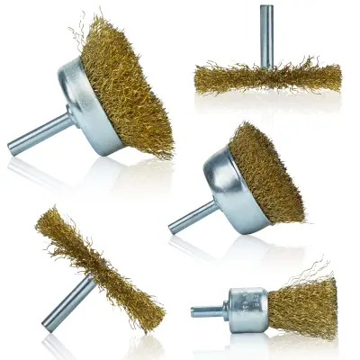 Set medeninastih ščetk za vijačnik iz žice 5kosov 6mm