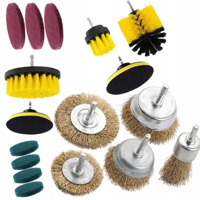 Set 12 elementov za čiščenje za vijačnik + Set 5 žičnatih ščetk za vijačnik