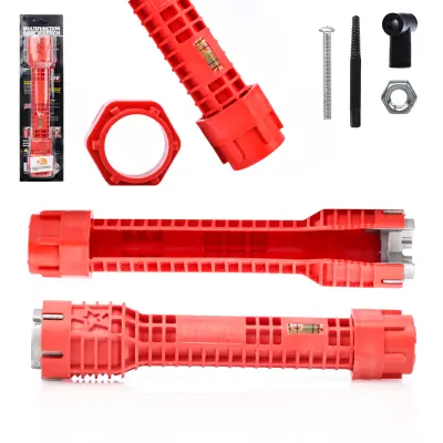 Rosfix Ključ za Hidravliko 8v1 – Za 1/2'''' in 3/4'''' Matice, ABS, Aluminij, Libela | Za Ventile in Armature