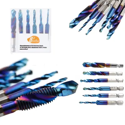 Rosfix Set Vrtalnih Navojnih Svedrov M3–M10 – HSS Jeklo, 1/4'''' Vpenjalo, 6 Kos | Za Kovina in Les