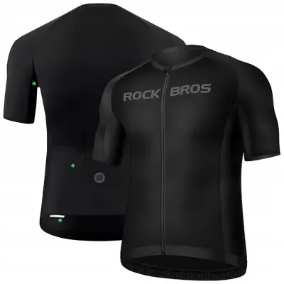 KOLESARSKI DRES S KRATKIMI ROKAVI ROCKBROS XXL UDOBEN SOFT ČRN