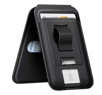 Denarnica Ugreen Magnetna Denarnica 45166 z MagSafe, stojalom in prstnim držalom - črna