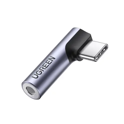 Adapter Ugreen AV154 80384 USB-C moški (kotni) na mini jack 3.5mm ženski - siva