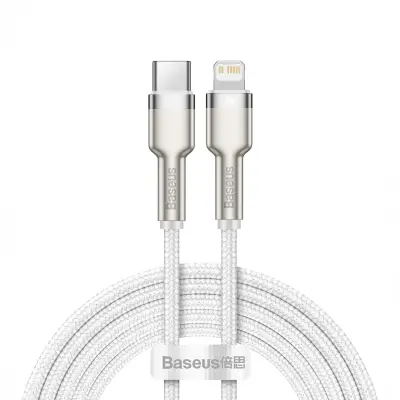 Kabel Baseus Cafule Series, Metalni USB-C / Lightning, 20W PD, 2 m, bel