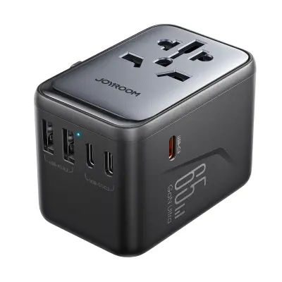 Univerzalni potovalni adapter Joyroom JR-TCW02 65W EU/US/JP/AU/UK/CN - Črna