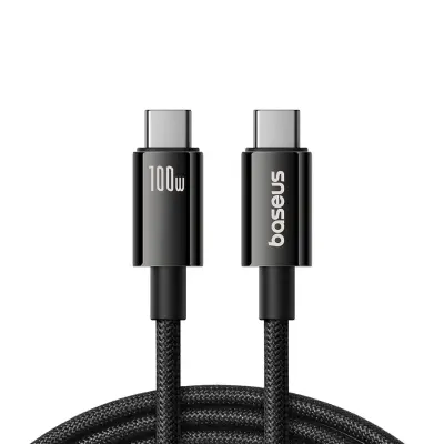 Baseus Tungsten Gold USB-C 3.2 kabel 100W, 4K 60Hz, dolžina 1.5m - črna barva