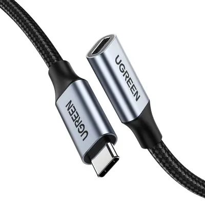 Ugreen US372 USB-C - USB-C Kabel, 100W, 5A, 10Gbps, 0.5m, Siva