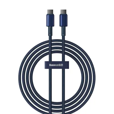 Baseus Tungsten Gold USB-C na USB-C Kabel 100W 2m - Modra