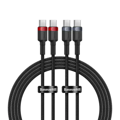 Baseus Cafule USB-C na USB-C kabel 100W, 1m - Rdeče-črni in Črno-sivi, 2 kosa