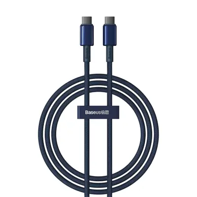 Baseus Tungsten Gold USB-C na USB-C Kabel, 100W, 1m - Modra