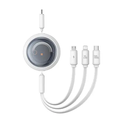 Baseus Free2Draw Retractable Kabel USB-C do Lightning/USB-C/micro USB 100W 1,1m - Beli