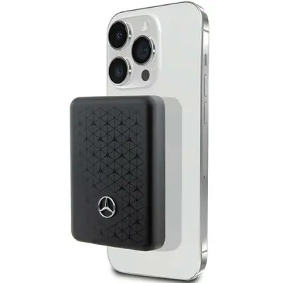 POWERBANK MERCEDES STARS VZOREC ZA MAGSAFE 15W 5000MAH ZA TELEFON ČRNA