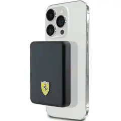 POWERBANK FERRARI METAL LOGO ZA MAGSAFE 15W 5000MAH ZA IPHONE ČRNA