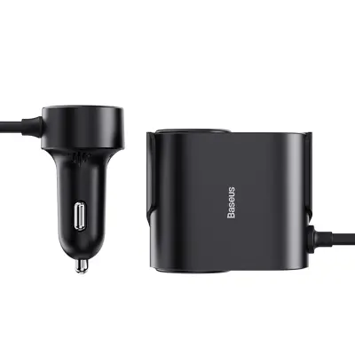 Univerzalni Adapter Baseus 30W, Črna - Dvojni Avtomobilski Polnilec USB-A/USB-C