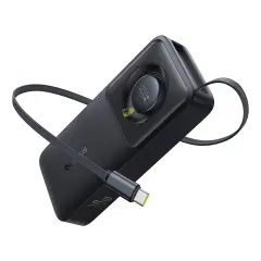 Prenosna baterija Baseus Free2Pull 10000mAh, 30W z USB-C portom in USB-C kablom - črna