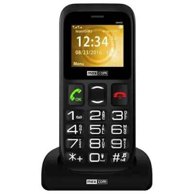 MOBILNI TELEFON MAXCOM MM426 SE ČRN, SLUŠALKE, ZA STAREJŠE
