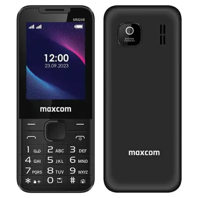 MAXCOM MM248 KOMPAKTNI ČRN MOBILNI TELEFON ZA STAREJŠE