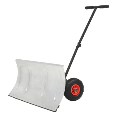 The Living Store Ro?ni snežni plug s kolesi 100x44 cm - Snežni Plug