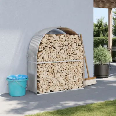 The Living Store Nosilec za polena zelen 120x45x140 cm pocinkano jeklo - Držalo Za Polena
