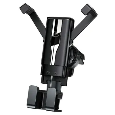 DRŽALO ZA PREZRAČEVALNO REŠETKO USAMS GRAVITY ZA TELEFON, ČRNO