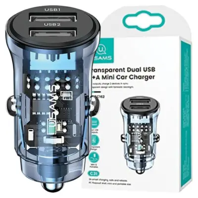 USAMS ŁAD. SAM. C31 3A 2XUSB-A FAST CHARGE NIEBIESKI/BLUE CC162CC02 (US-CC162)